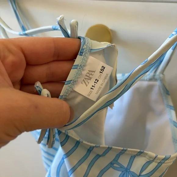 Zara Girl’s Blue Bows One Piece Bathing Suit 11-12 Years - Picture 4 of 5